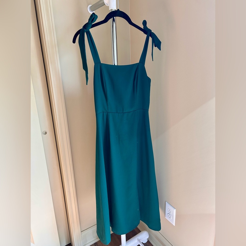 Petal & Pup Emerald Tie Strap Midi Dress US 2 | Teal Slip Dress NWT